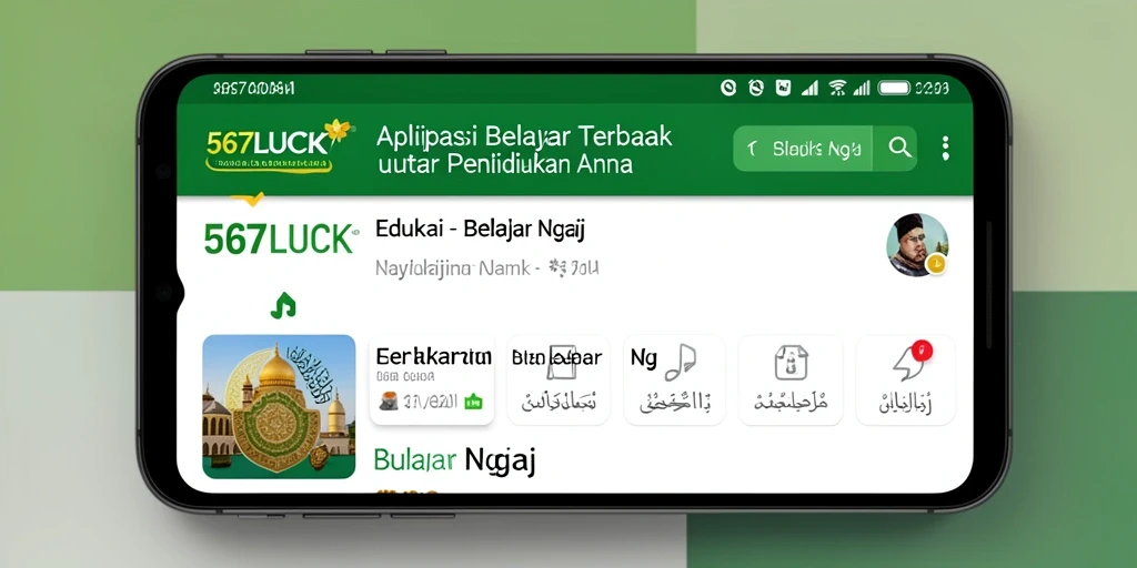 Tampilan antarmuka aplikasi 567LUCK yang ramah pengguna untuk belajar ngaji.
