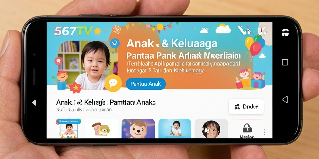Antarmuka aplikasi <strong>567TV</strong> yang intuitif untuk pemantauan anak.