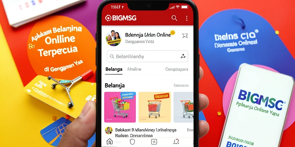 Tampilan antarmuka aplikasi BIGMSG untuk belanja online yang intuitif.