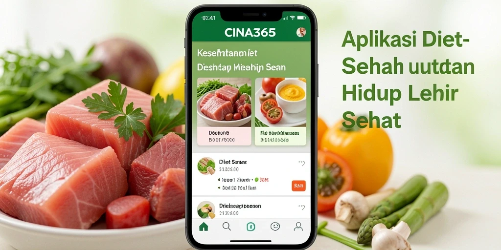 Tampilan antarmuka CINA365 yang ramah pengguna untuk diet sehat.