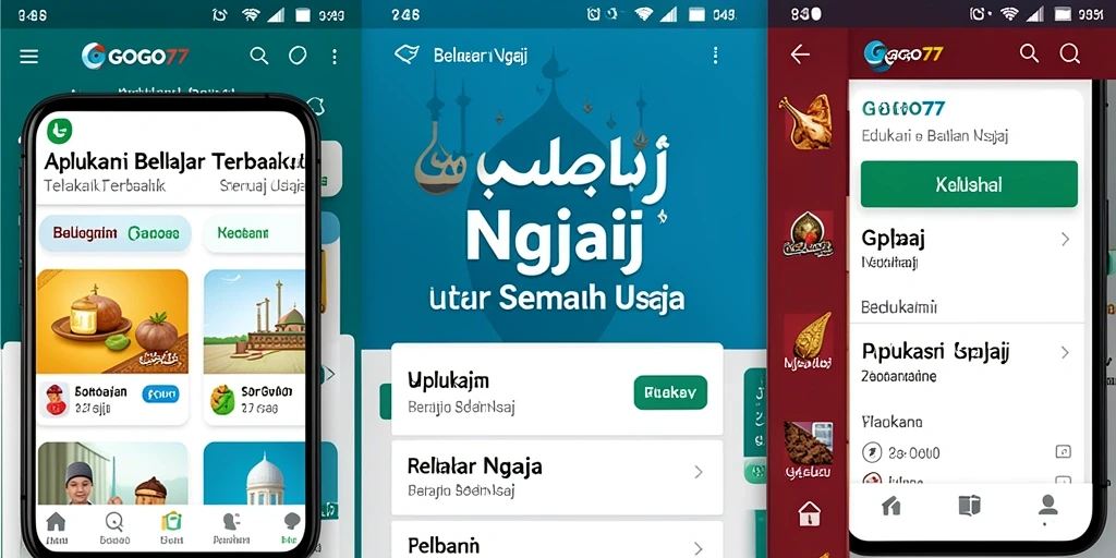 Antarmuka GOGO77 untuk belajar ngaji yang interaktif dan menarik.