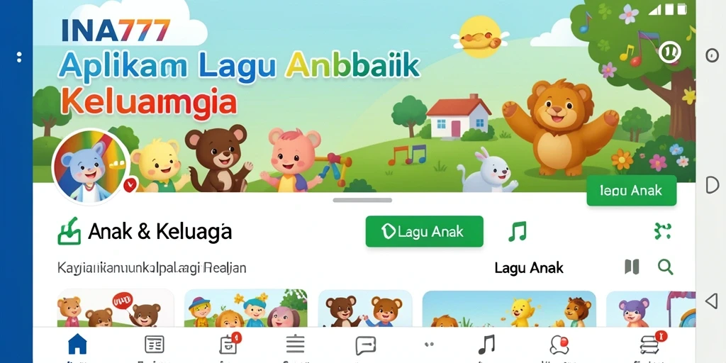 Antarmuka aplikasi INA777 yang sederhana dan menarik untuk anak-anak.