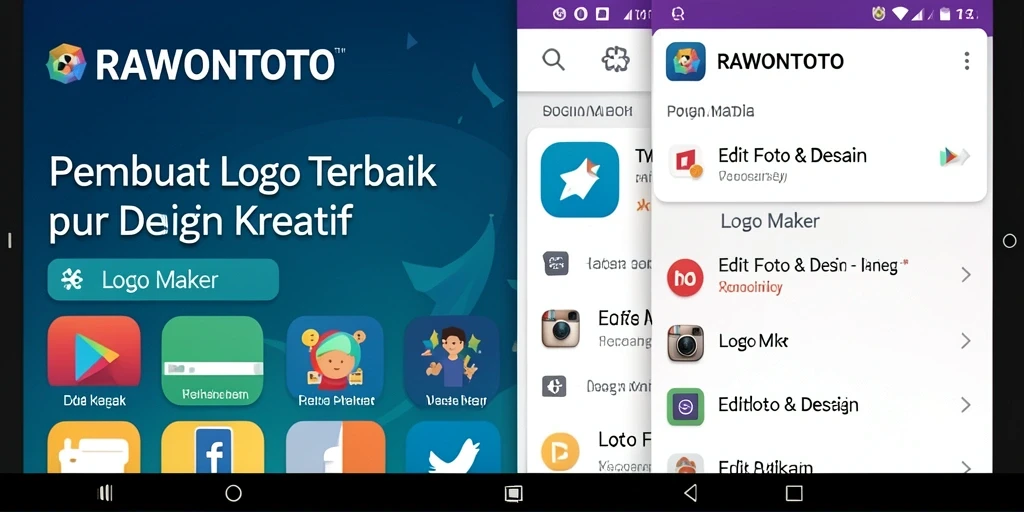Tampilan antarmuka RAWONTOTO yang memudahkan proses pembuatan logo.